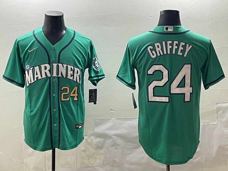 Men Seattle Mariners 24 Griffey Green Game 2025 Nike MLB Jersey style 4